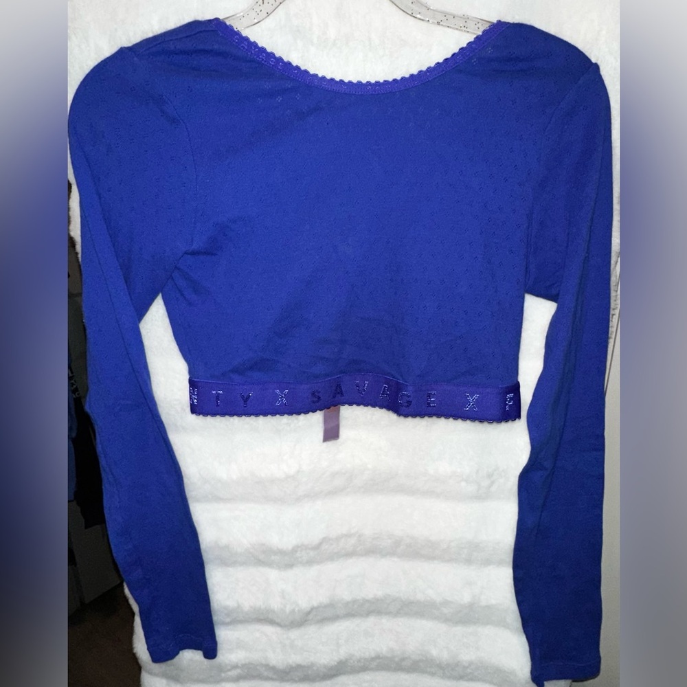 Savage X Fenty Cotton Jersey Crop Top - Dreamy Blue, Size M 💙
